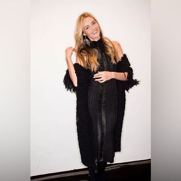 Ralph Lauren Fall 2015 Runway Collection Black Cashmere Boucle Fringe Cardigan - Picture 6 of 17